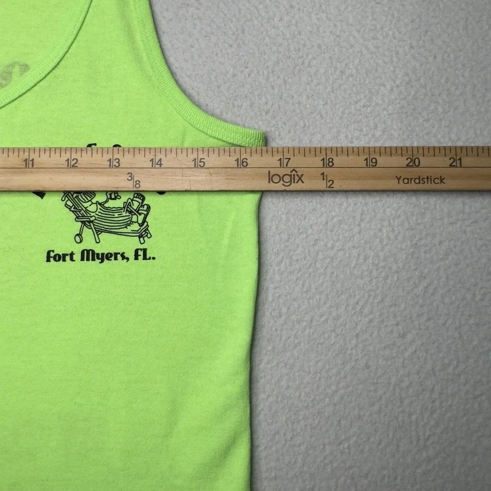 Vtg Tank Top Women Small Neon Green I Got Pickled Fort Myers‎ Florida Pickleball